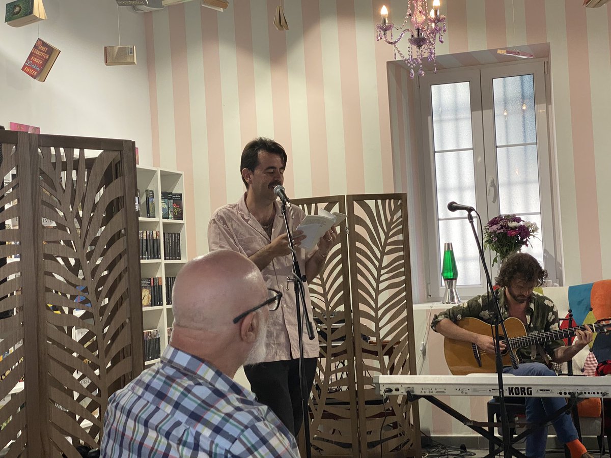 cortes_john's tweet photo. Incredible literary and musical soirée with @loveandecadence Gabriel Moreno at the launch of his book of poetry at BookGem bookshop. Stimulating, inspiring, the essence of the Gibraltarian. Our Culture makes us who we are.  Thank you Gabriel. @GibCulture @GibraltarNBC @culturegib https://t.co/FcQyyEjnVZ