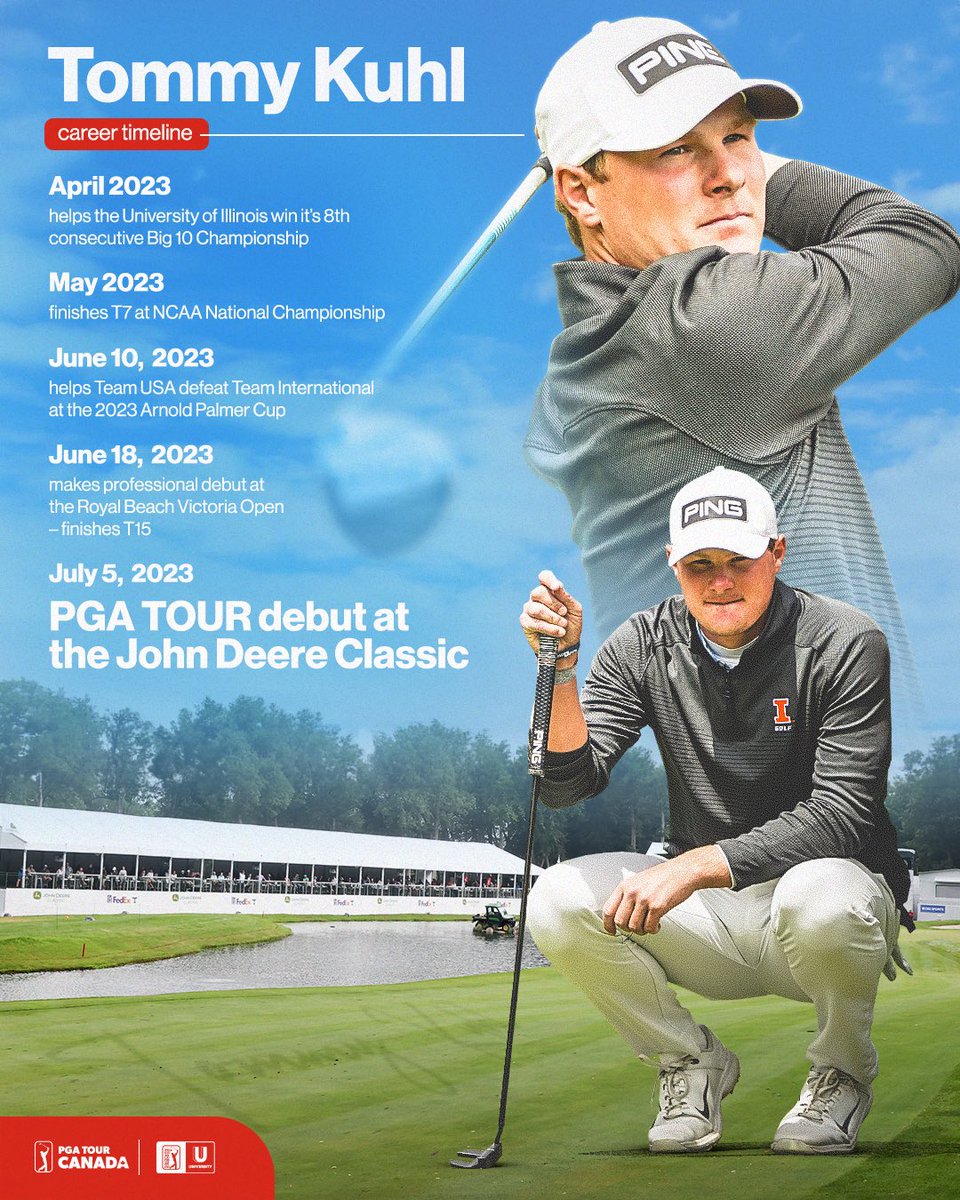 PGATOURAmericas's tweet photo. What a ride it’s been for Tommy Kuhl. 

The @IlliniMGolf and @PGATOURU star makes his @PGATOUR debut this week at the @JohnDeereClassic 👏 https://t.co/Lbgco3GIrH