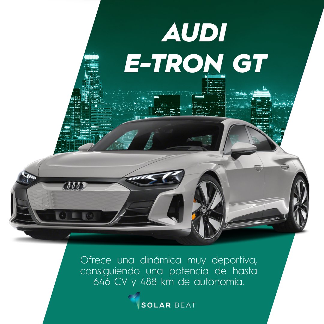 SolarBeatMx's tweet photo. El Audi e-tron GT es una berlina eléctrica con diseño "coupé", del segmento E, fabricada por Audi. Actualmente se comercializa la primera generación, presentada en 2021. 😎🚗
#solarbeat #ev2023 #vehículoselectricos #autonomia #audi https://t.co/2aYXlhbx9f