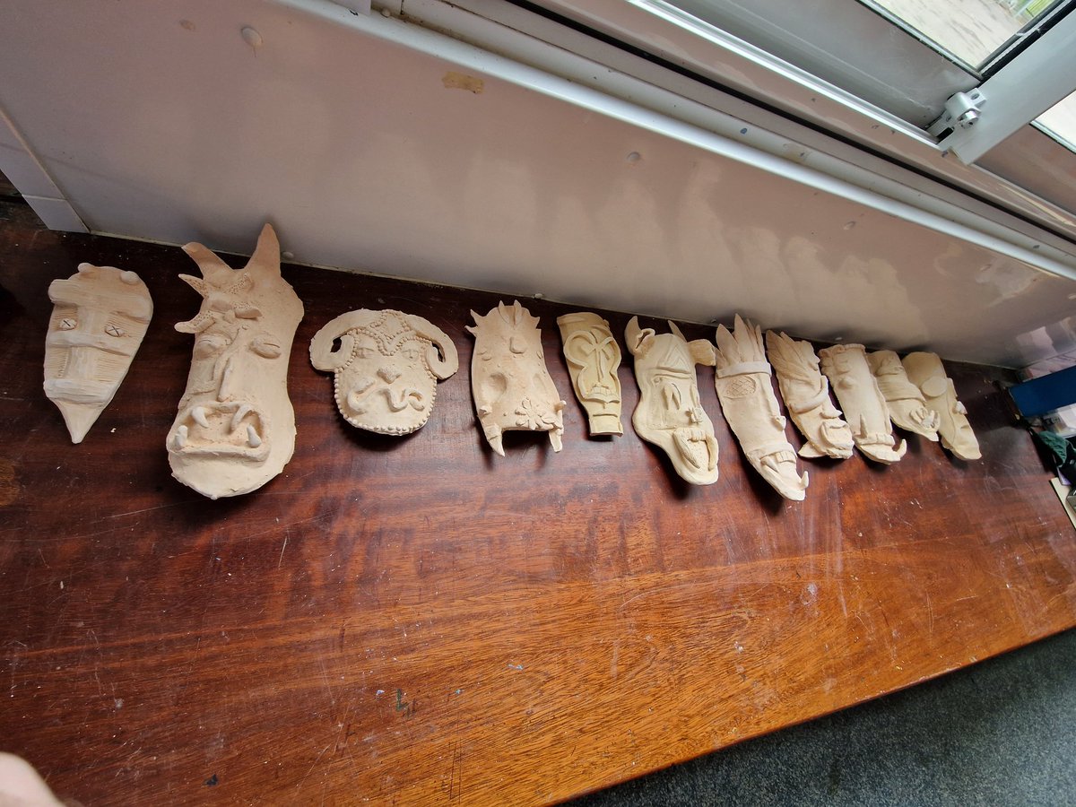 Y10 masks out of the kiln ;)