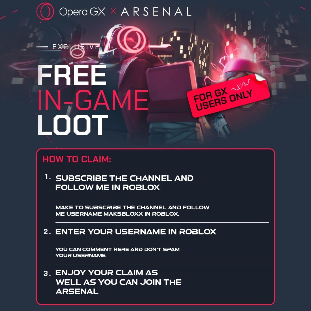 HOW TO GET OperaGX x Arsenal Bundle FOR FREE ROBLOX! 