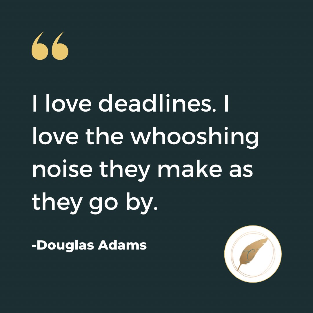 Douglas Adams gets it. 😂 

If you need accountability and encouragement getting your book completed, book coaches like me are here to help!

#writingproblems #deadlines #writershelpingwriters #bookcoach