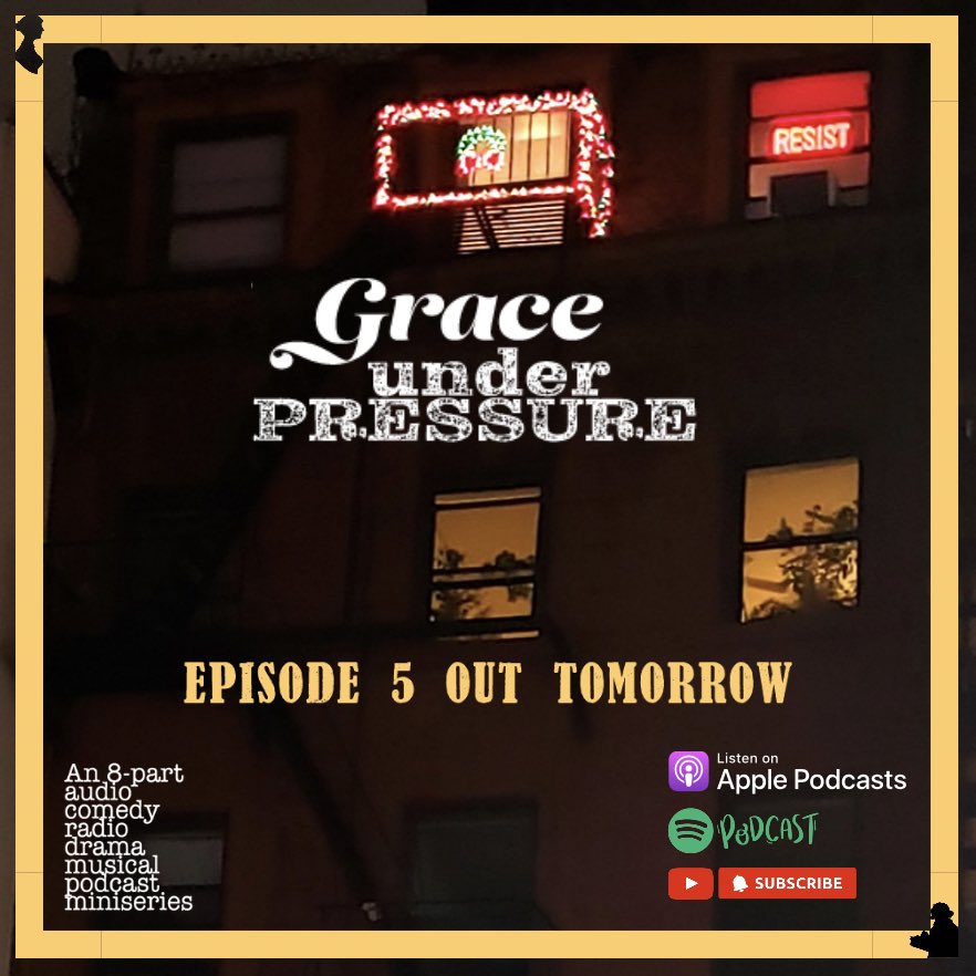 👀 Episode 5 of #GraceUnderPressurePodcast drops on all podcast platforms tomorrow! Join us 🎧 
.
.
.
#GraceUnderPressure #GraceUnderPressurePodcast 
#1990s #NewYorkCity #workingwomen #musicalcomedy #musicaltheatre #radiodrama #officeromance #corporateethics #unemployment