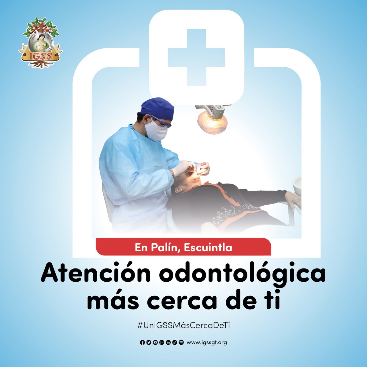 IGSS_gt's tweet photo. En Palín, Escuintla, atención odontológica más cerca de ti.
#UnIGSSMásCercaDeTi
#IGSS #palín #escuintla #salud #pe9 https://t.co/OzgXPZRM51