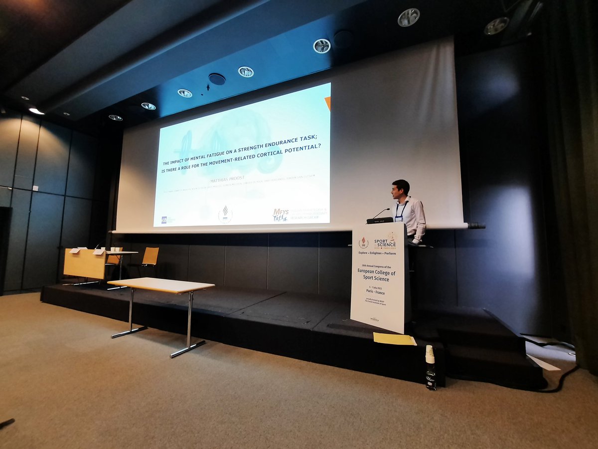 Jelle Habay (@habayjelle) on Twitter photo #ECSS2023 day 1 recap
🧠 <a href="/MFYS_VUB/">MFYS - Human Physiology & Sports Physiotherapy</a> presentations on mental fatigue variability, MRCP (<a href="/Proost_M/">Matthias Proost</a> ) and chronotype
😖 very interesting oral presentations on fatigue, including the plenary session of Nathalie Pattyn and <a href="/kinesiologui/">Guillaume Millet</a>
🥳 <a href="/E_C_S_S/">ECSS</a> opening ceremony
Day 2 🔜 #ECSS2023 day 1 recap
🧠 <a href="/MFYS_VUB/">MFYS - Human Physiology & Sports Physiotherapy</a> presentations on mental fatigue variability, MRCP (<a href="/Proost_M/">Matthias Proost</a> ) and chronotype
😖 very interesting oral presentations on fatigue, including the plenary session of Nathalie Pattyn and <a href="/kinesiologui/">Guillaume Millet</a>
🥳 <a href="/E_C_S_S/">ECSS</a> opening ceremony
Day 2 🔜