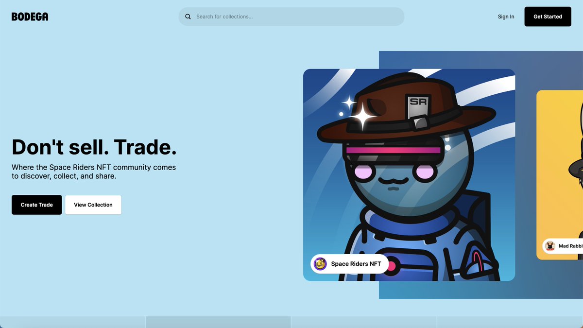 bodega_com's tweet photo. 👋 @SpaceRiders_NFT @zubic_eth - We’re big fans of what y’all are building. So much that we decided to show you some love on our homepage… Remastered art and all! https://t.co/s6NcBnIi5P
