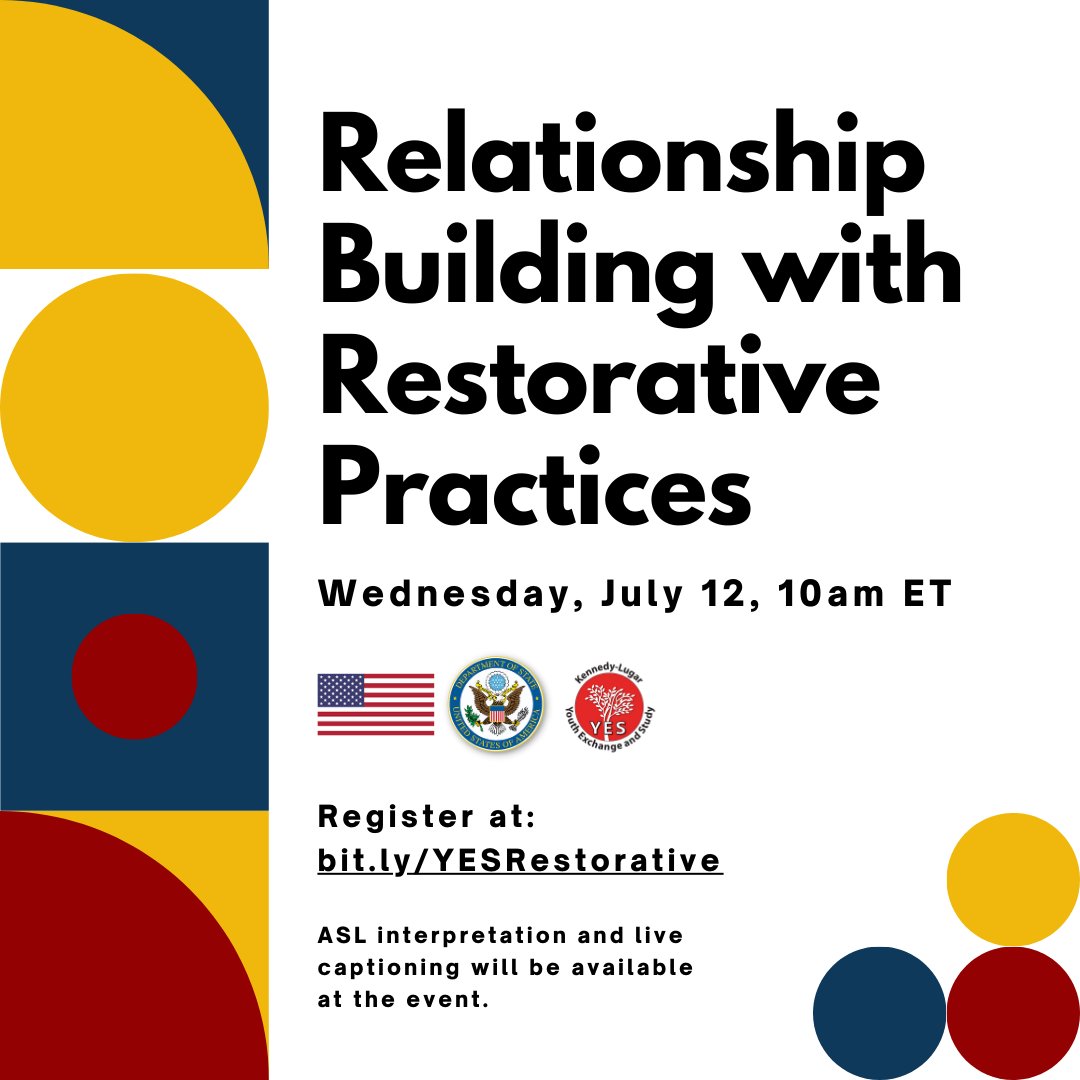 Relationship building is an integral part of the YES experience. Join us next week to engage and learn about intentionally cultivating relationships in professional environments and communities with a restorative lens. Register now at bit.ly/YESRestorative. #KLYES #YESAlumni