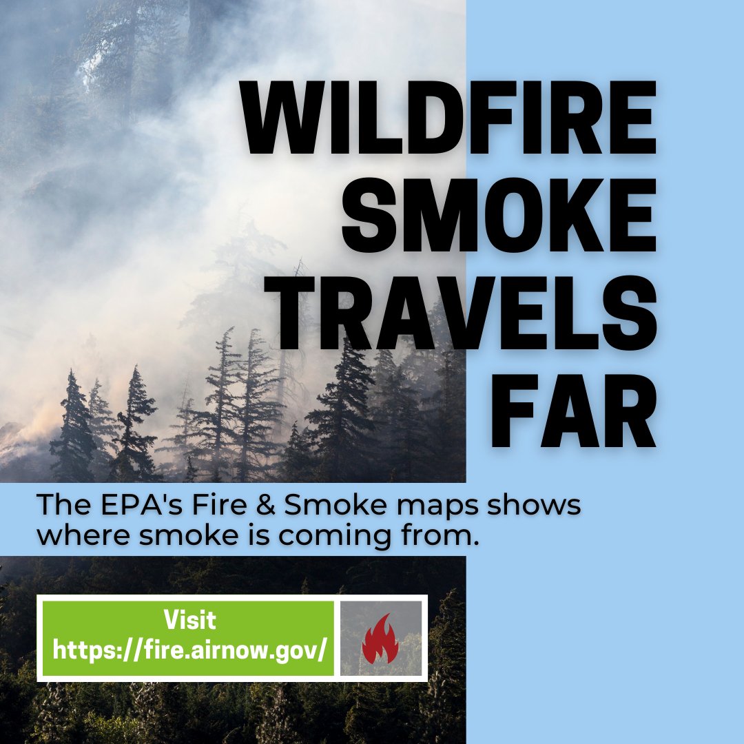 ForestServiceSW's tweet image. Smoke from wildfires can travel hundreds of miles and may  impact areas far from fires. Prepare for smoke events &amp;amp; protect yourself and others by checking fire.airnow.gov