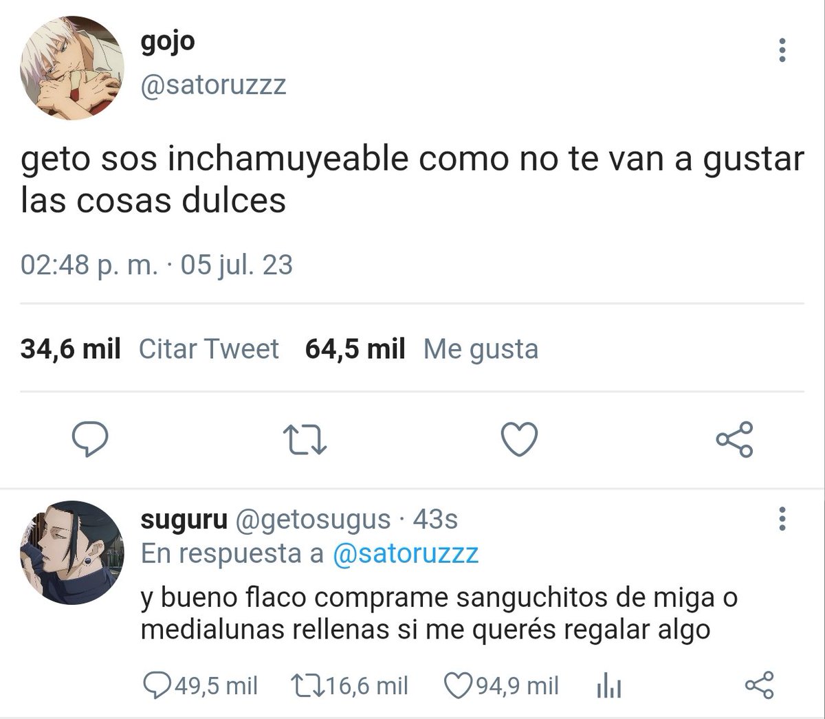 saefasito's tweet photo. ⠀ ⠀⠀      ↻ au satosugu

donde gojo lleva casi un año tratando de enamorar a su mejor amigo
o donde a geto le cuesta una banda y no entiende que gojo lleva meses enamorado de él https://t.co/YI1g7Yykqr