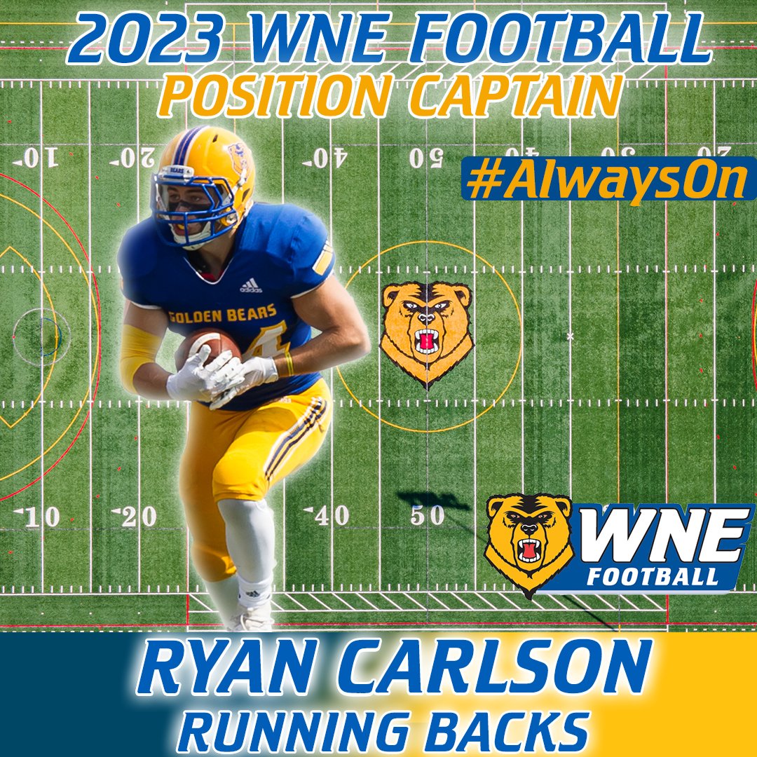 WNEFB's tweet photo. Excited to announce the 2023 @WNEFB Position Captains  

📛- Ryan Carlson
🏠- Tolland, CT
🏫- Tolland High School
🏈- Tailback
🎓- 2024

#AlwaysOn 
#GB23RS https://t.co/pcggXfME7E