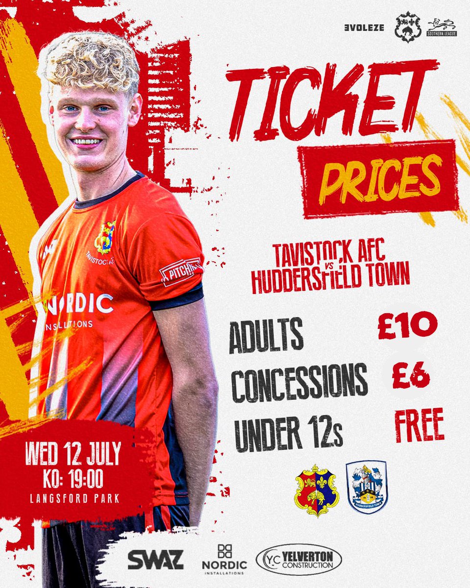 1 week until we welcome <a href="/htafc/">Huddersfield Town</a> to Langsford Park. Tickets still on sale online tavistockfc.com/store/