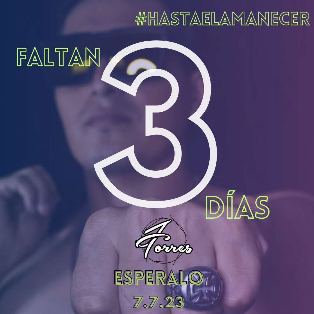 Juantorresito's tweet photo. SEÑORES YA FALTAN 3 DIAS. 🎉🎼😃
Estamos Con Hacías De Escuchar #HastaElAmanecer Ya Nos Quedan Pocos Días, Para Que Lo Puedas Disfrutar En #Spotify #SoundCloud #Tiktok #YouTube #AppleMusic #Instagram #Facebook #Dizzer Y En Muchas Más Plataformas De Todo El Mundo. 🌍 https://t.co/hIrEXZMCmf