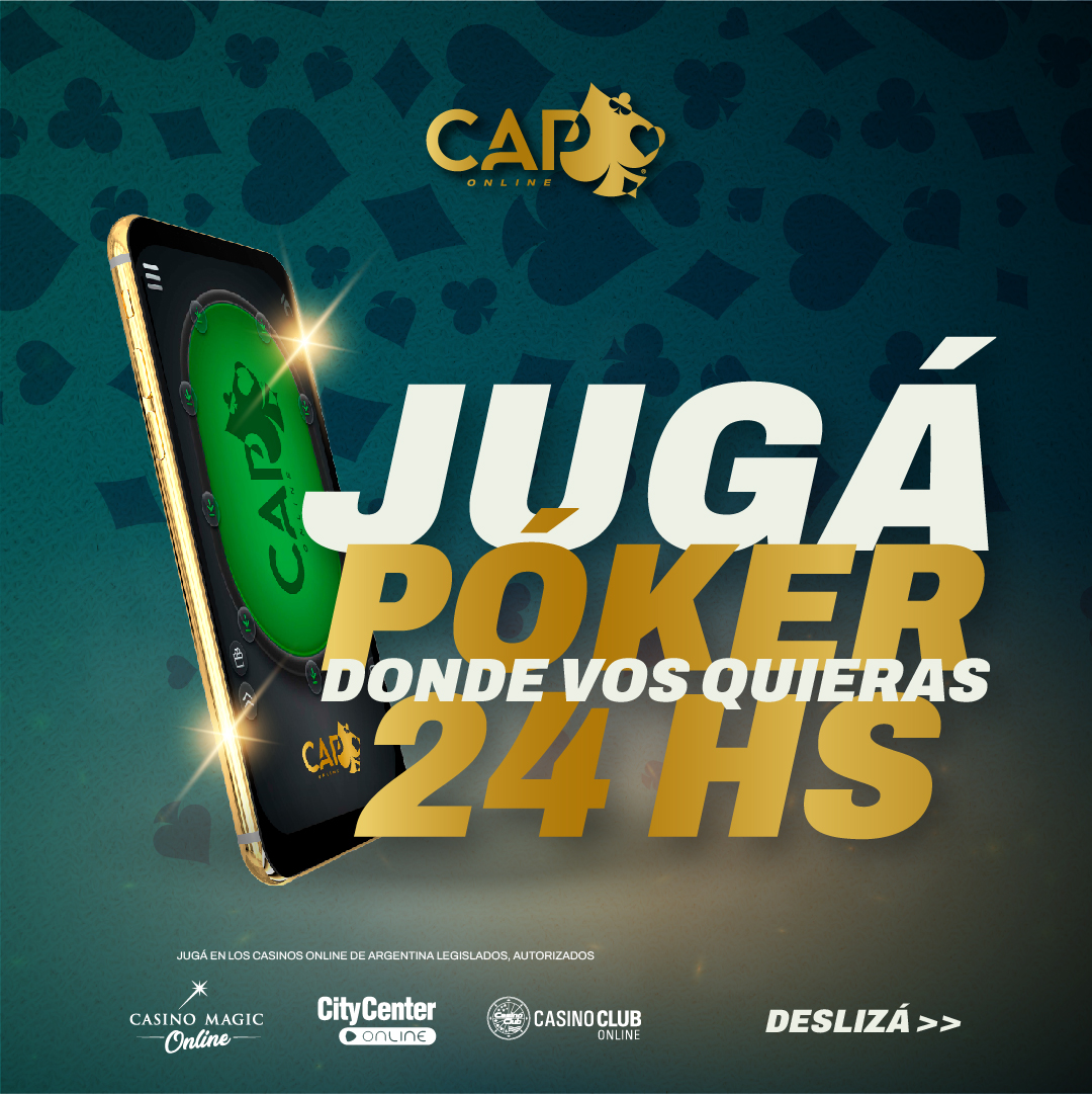 ♠♥ El Poker evoluciona y nosotros también.

👉 Registrate en la sede de tu provincia y empezá a disfrutar de la comunidad más grande del país.

📲 Toda la info en nuestra web capoker.com.ar