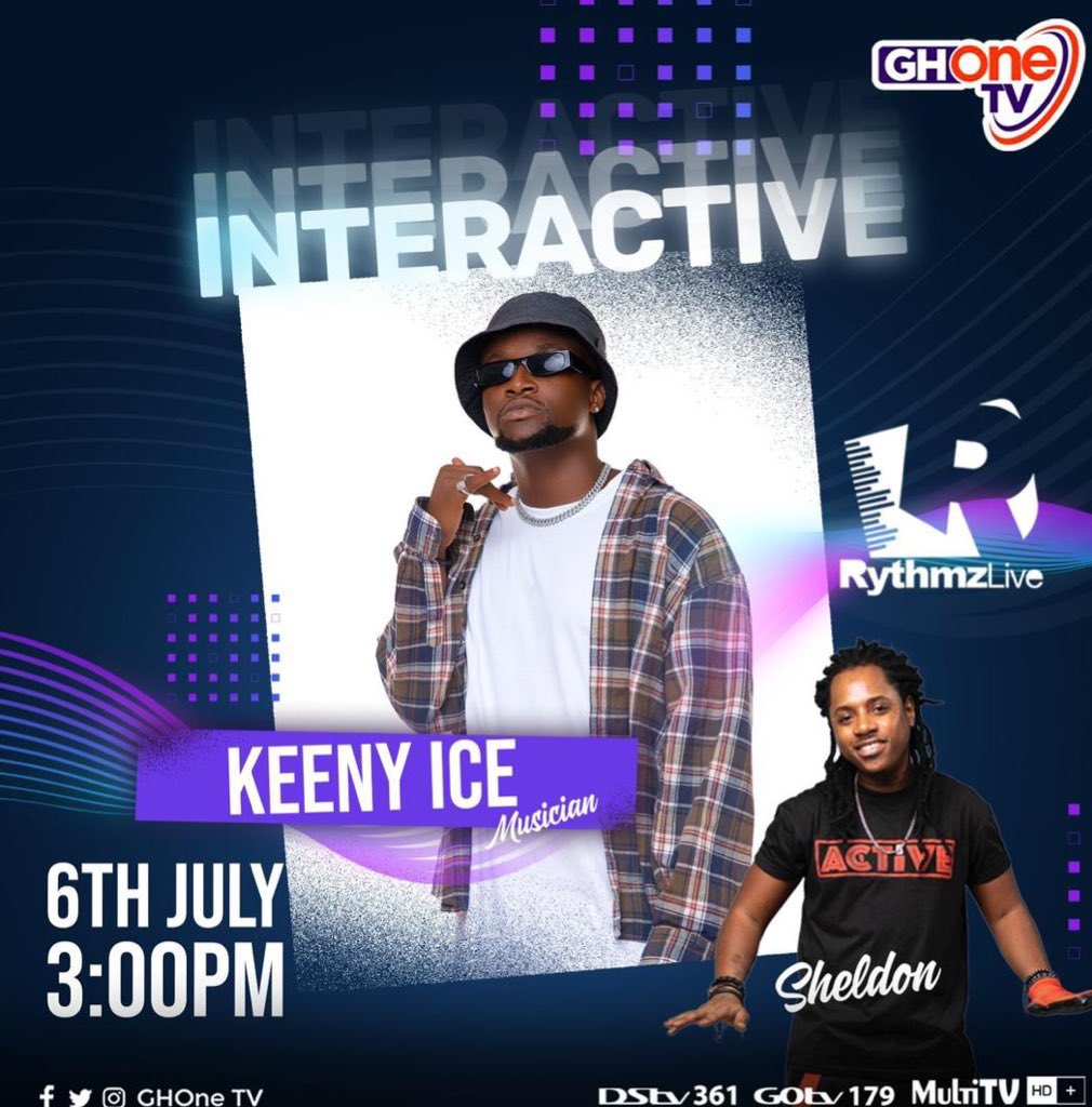 RaphJohnsonn's tweet photo. Catch @KeenyIce Live On @GhOneTV Tomorrow 6th July With The finest Host @Sheldon at 3PM. Don't Miss Out. Let's get Interactive.

FRAZZ Visualizer is still trending on YouTube 👇https://t.co/vAwRr5hSNg
#RhythmzLive #Frazz https://t.co/VacRcd6zv4