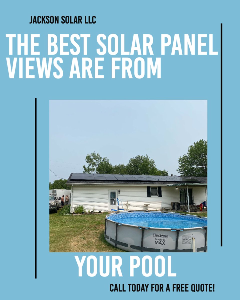 What's better than having solar power your home? Having solar power your home AND your pool! Call Jackson Solar today for a free quote for your home today! 243-SOLR #JacksonSolarLLC #SolarPanels #SolarInstallations #LocalCompany #SolarEngineers