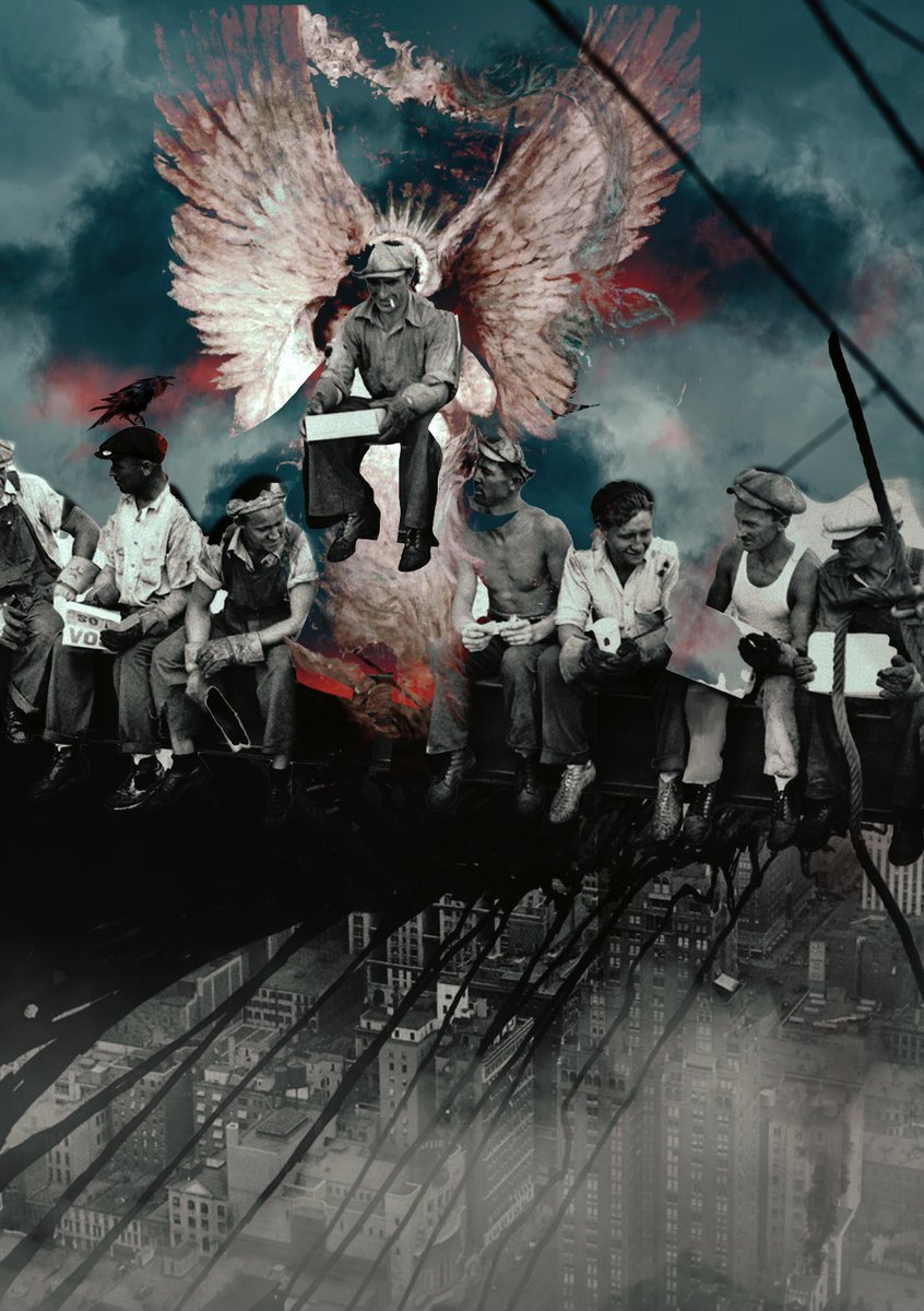 This idea resurfaces every so often so here's a reminder that <a href="/GiveMeYourTeeth/">Liam Watson</a>, <a href="/ravenkult/">Yorgos Cotronis 🇬🇷 🇸🇪 🇫🇮</a>, and myself have a great blue-collar horror antho idea we're calling THE GRIND that's looking for a publisher. 
The cover could look something like this...