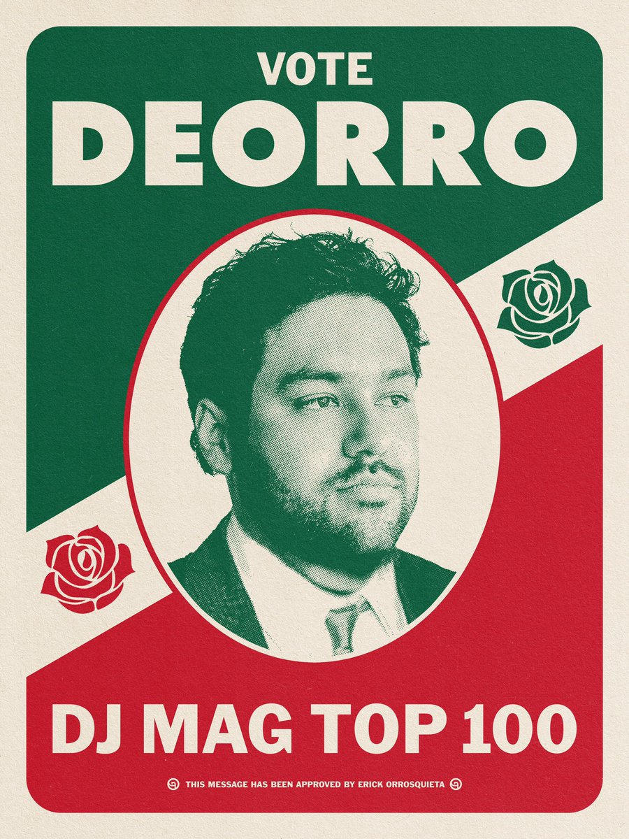 Deorro's tweet photo. VOTE DEORRO FOR DJ MAG TOP 100 🇲🇽 

gracias por todo el apoyo raza, i promise to continue workin hard for all of you 🫡

voten por su compa deorro ! 

https://t.co/M8KSBQ09Bf https://t.co/zDXgyAw22V