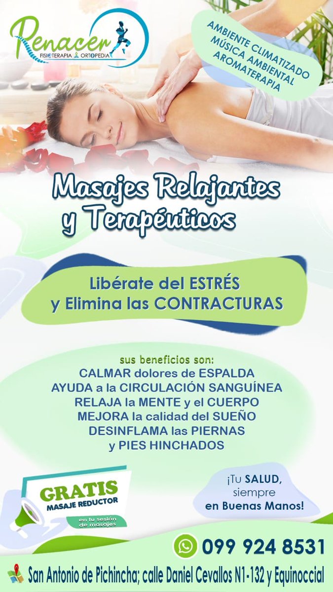 RMitadDelMundo's tweet photo. Llego el momento de tomar un descanso y disfrutar de un relajante masaje  solo en #Renacer .
No desaproveches la oportunidad y relajate 
#RadiodeSanAntoniodePichincha
#TuConsentidaradioMitaddelMundo https://t.co/Y1MXdAkzuJ