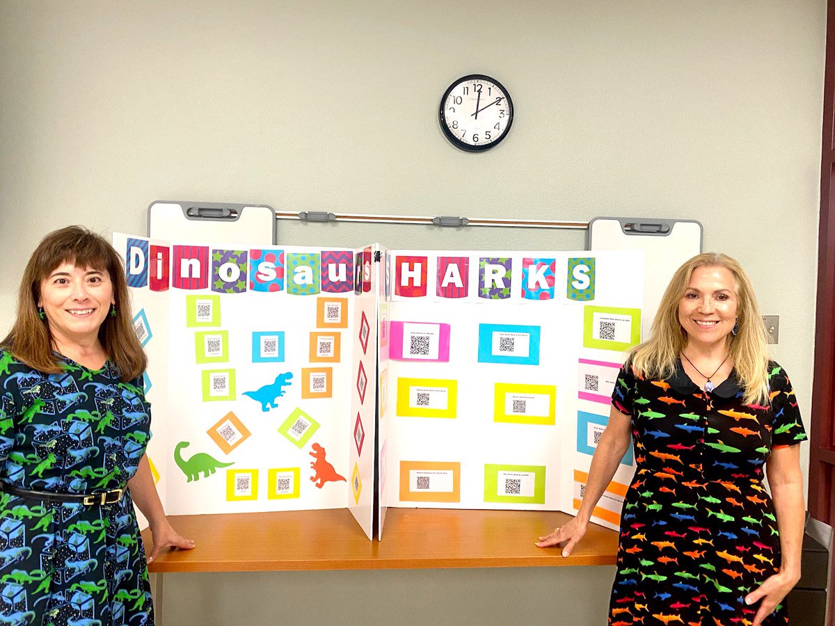 CarnahanLibrary's tweet photo. Presenting  with @CantuHensley how to implement Shark Week &amp; Dinosaur Week in your school library today at #SummerScoopPD. 🦈 🦖 @NISDLib @NISDCarnahan #librarianpd #schoollibraries https://t.co/dDwX4HFnMm