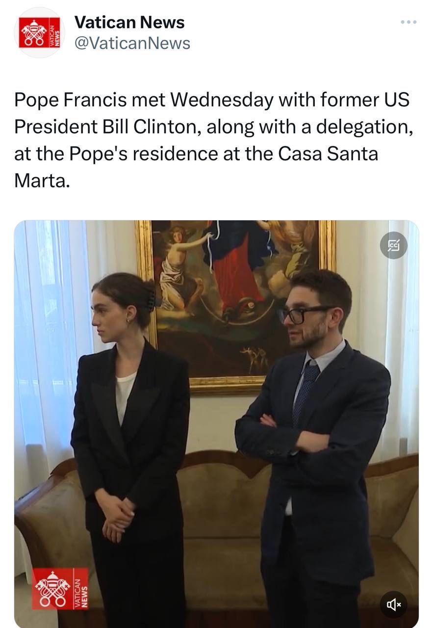 Rod Dreher on Twitter: "Pope Francis goes out to the peripheries,  metaphorically, to meet with a group that included Bill Clinton and Alex  Soros, son of George. https://t.co/ep4O2ew8xL" / Twitter