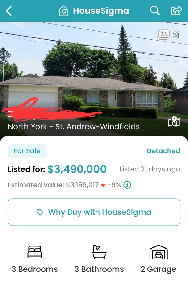 MenezesCharles's tweet photo. @katimcf Toronto always has everyone beat. Around 1500 sq bungalow. https://t.co/MHkqK1dYZu