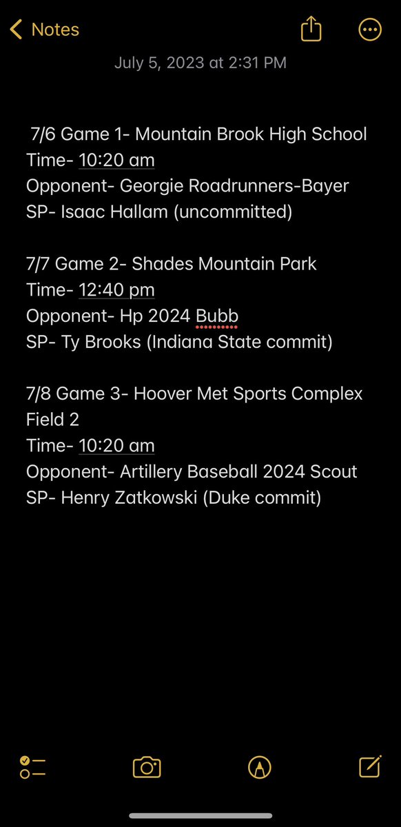 Heading down south for the PG National Elite! <a href="/PG_Tourney/">Perfect Game Tournaments</a> <a href="/JGatesPG/">Jordan Gates</a> @IPStout2024 @Prospects_IN <a href="/IsaacHallam52/">Isaac Hallam</a> @TyBrooks24 <a href="/zatkowski_henry/">Henry Zatkowski</a>