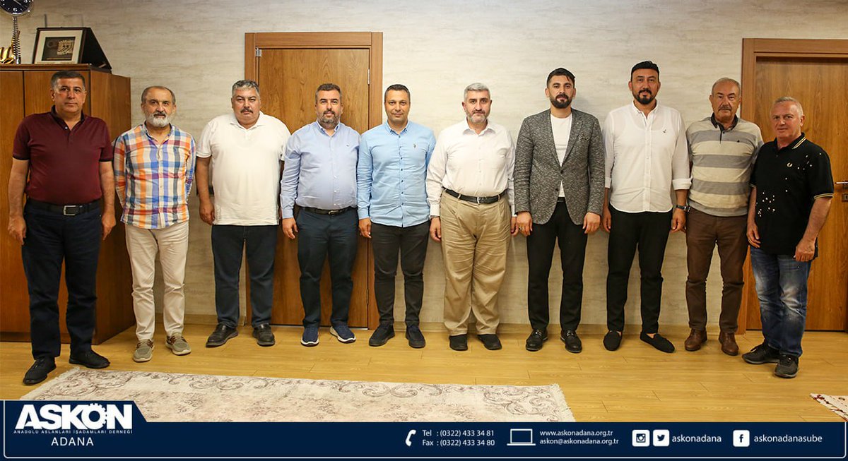 ASKON - Adana Şubesi (@askonadana) on Twitter photo Ak Parti Çukurova İlçe Başkanı Sn. Cemal Akın ve beraberindeki heyet, #ASKON Başkanımız Sn. Recep Çalışkan ve Başkan Yardımcılarımızı ziyaret etti.
Nazik ziyaretleri için teşekkür ediyoruz. <a href="/recepcaliskan/">Recep ÇALIŞKAN</a> <a href="/orhanaydin/">Orhan AYDIN</a> <a href="/imamhiradagi/">İmam Gazali HIRADAĞI</a> <a href="/akincemal/">Cemal AKIN</a> <a href="/ilkermedeni/">İlker MEDENİ</a> <a href="/abdulvahabbilge/">Abdulvahab BİLGE</a> Ak Parti Çukurova İlçe Başkanı Sn. Cemal Akın ve beraberindeki heyet, #ASKON Başkanımız Sn. Recep Çalışkan ve Başkan Yardımcılarımızı ziyaret etti.
Nazik ziyaretleri için teşekkür ediyoruz. <a href="/recepcaliskan/">Recep ÇALIŞKAN</a> <a href="/orhanaydin/">Orhan AYDIN</a> <a href="/imamhiradagi/">İmam Gazali HIRADAĞI</a> <a href="/akincemal/">Cemal AKIN</a> <a href="/ilkermedeni/">İlker MEDENİ</a> <a href="/abdulvahabbilge/">Abdulvahab BİLGE</a>