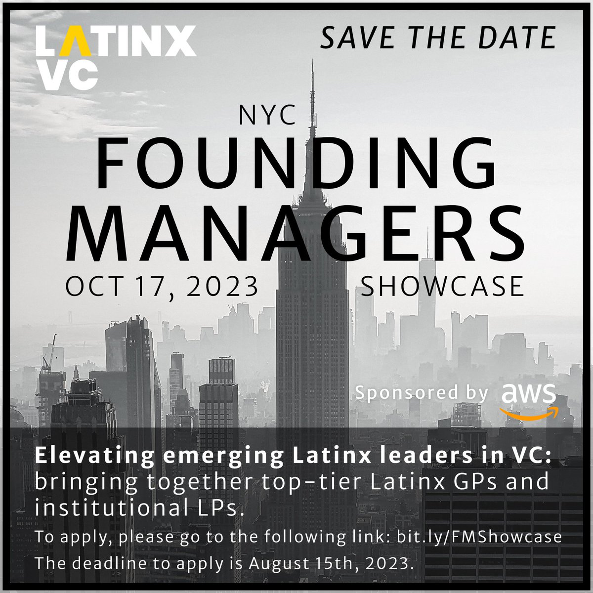 SAVE THE DATE for our Founding Manager Showcase in NYC on October 17th! 

If you are a GP or LP and want to learn more about presenting or attending, visit the below link 👇

latinxvcs.com/for-lps#gp-sho…