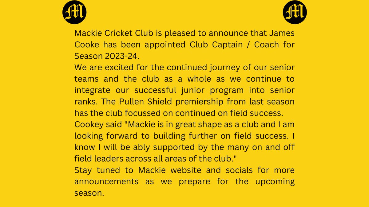 MackieCricket's tweet photo. Great news to kick off our upcoming season with this announcement. #gomachine https://t.co/5yqJv80GzD