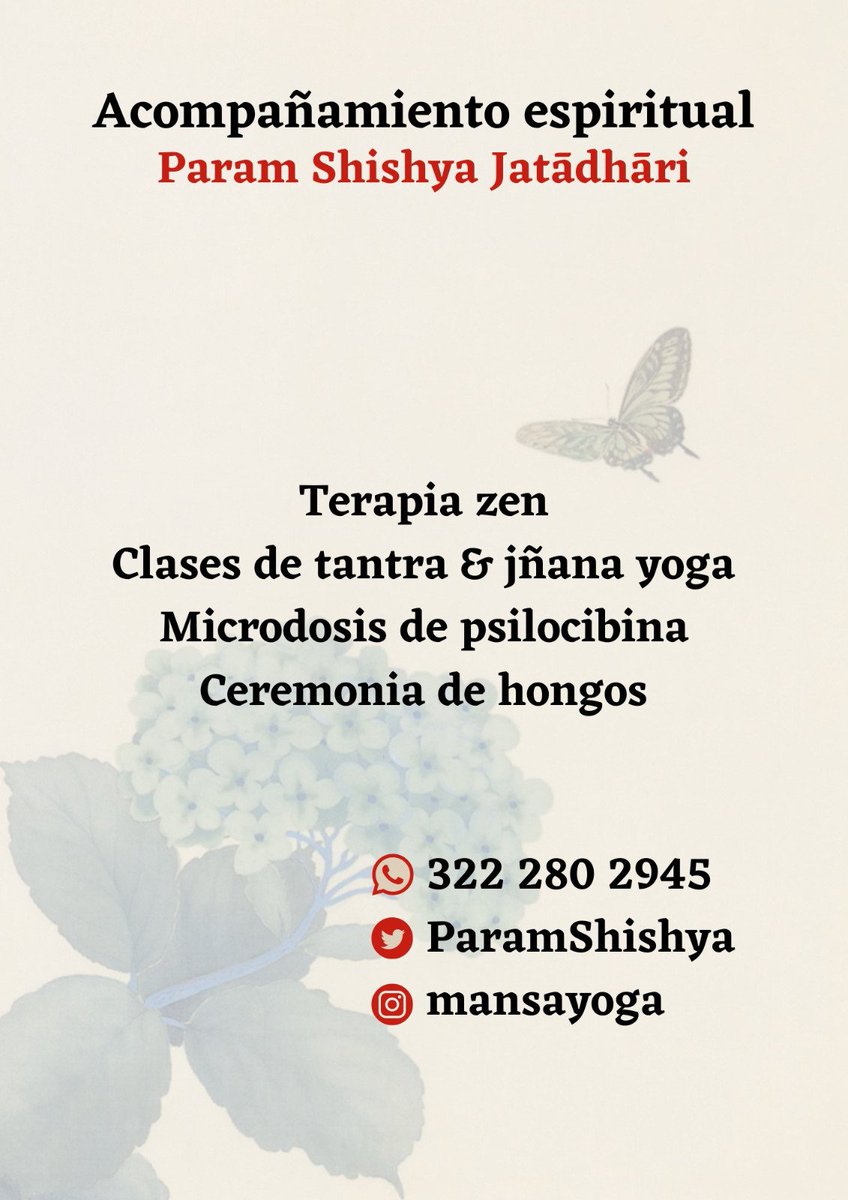 Reabrí mi agenda de terapia y estaré enseñando tantra y yoga de la sabiduría. También estoy trabajando con hongos medicinales. Si les interesa, pueden escribirme por DM, Instagram o WhatsApp. 🦋