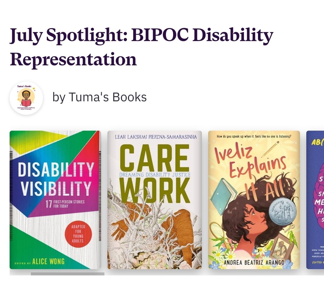 July is Disability Pride Month so this month's challenge is to read a book with BIPOC Disability rep. 🫶🏾

Shop recs here: bookshop.org/lists/july-spo…