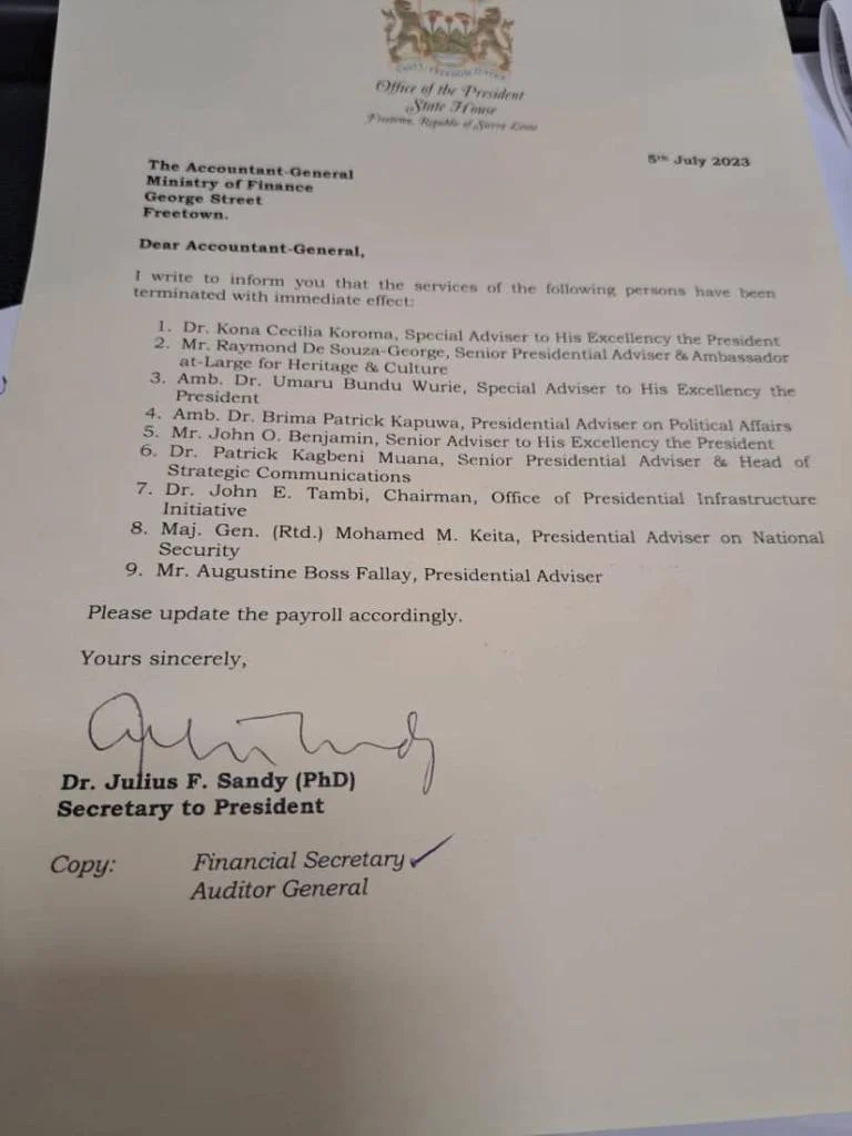 Beautifulfreet1's tweet image. #Presidentbio has sack nine (9) of his Minister's effective immediately.