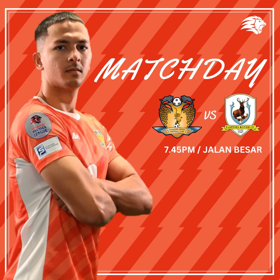 HougangUnited's tweet photo. 𝑰𝑻’𝑺 𝑴𝑨𝑻𝑪𝑯𝑫𝑨𝒀 🟠

🆚 @TRFCStags 
🏟️ Jalan Besar Stadium
🏆 @SGPremierLeague 
⏱️ 7.45pm
📺 Watch LIVE on @SGPremierLeague YouTube, Singtel Ch 111, Starhub Ch 202 and Mediacorp meWATCH

#HGFC #1H1H #SPL #HOUTAM https://t.co/V7xk293Ide