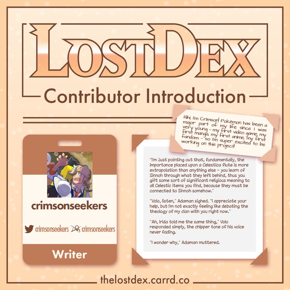 ✏️ Introducing Writer <a href="/crimsonseekers/">Crimson💫 a fae, apparently 🧚‍♀️</a>!