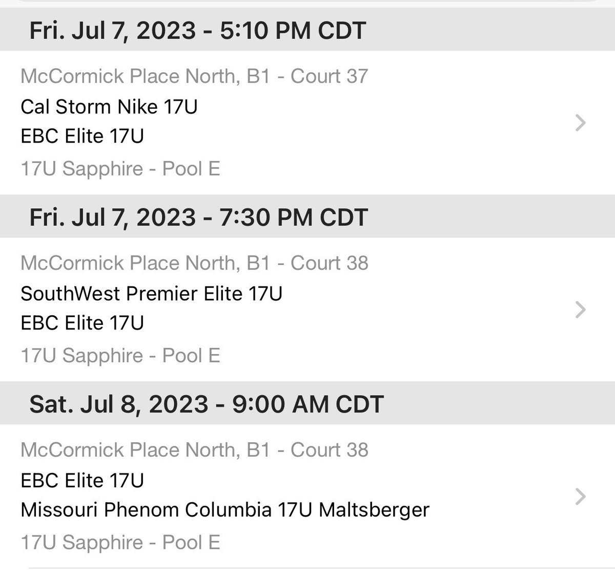 AnnieGibbons14's tweet photo. EBC Elite 17u is heading over to Chicago this weekend for the Nike TOC Tournament! Excited to play! @EBCelite @NickCrossan https://t.co/15aZZkVmJN