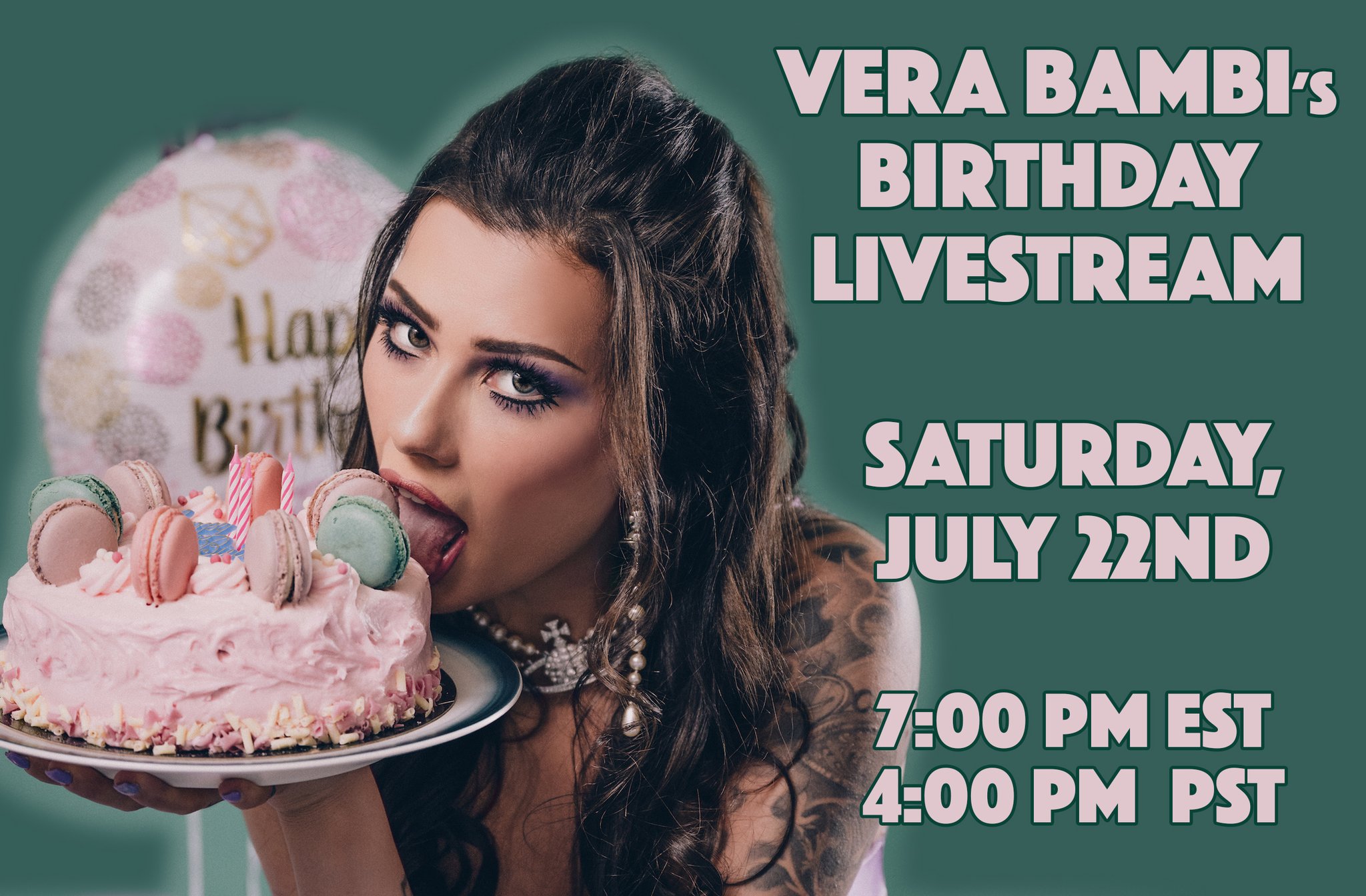 Vera Bambi on Twitter: "YOU'RE INVITED TO MY BIRTHDAY PARTY STREAM Come