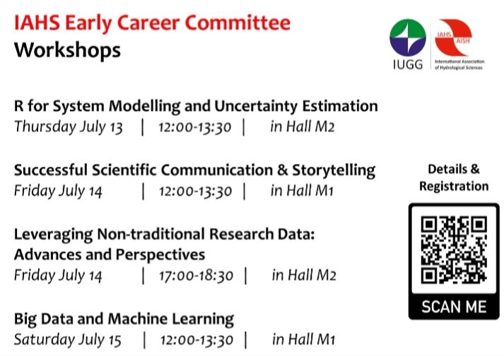 Excited and enthusiastic for <a href="/theIUGG/">IUGG</a> General Assembly Berlin 2023 !! Come and join  🙋🏼‍♂️ our workshops organized by ECC-IAHS <a href="/IAHS_AISH/">IAHS_AISH</a> Here is the final program.  <a href="/HydroNewcomer/">Dr. Michelle Newcomer</a> <a href="/MoctarDEMBELE/">Moctar DEMBELE</a>