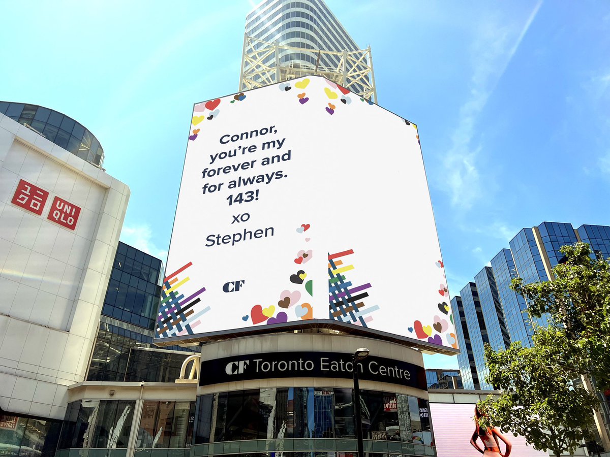 stephen_martone's tweet photo. Thanks @CFtoeatonCentre for sharing your billboard to so I can send a special message. I had to include @ShaniaTwain’s song in the message too! https://t.co/Y33l2Hyzbr