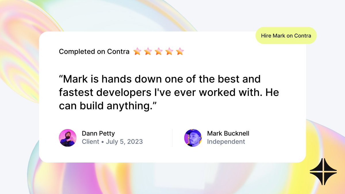 contra's tweet photo. And wouldn't we all want to work with a @framer  expert like @markbucknell?

Work with Mark here ->
https://t.co/DkEUUioBKe https://t.co/s9zpMi8u0S