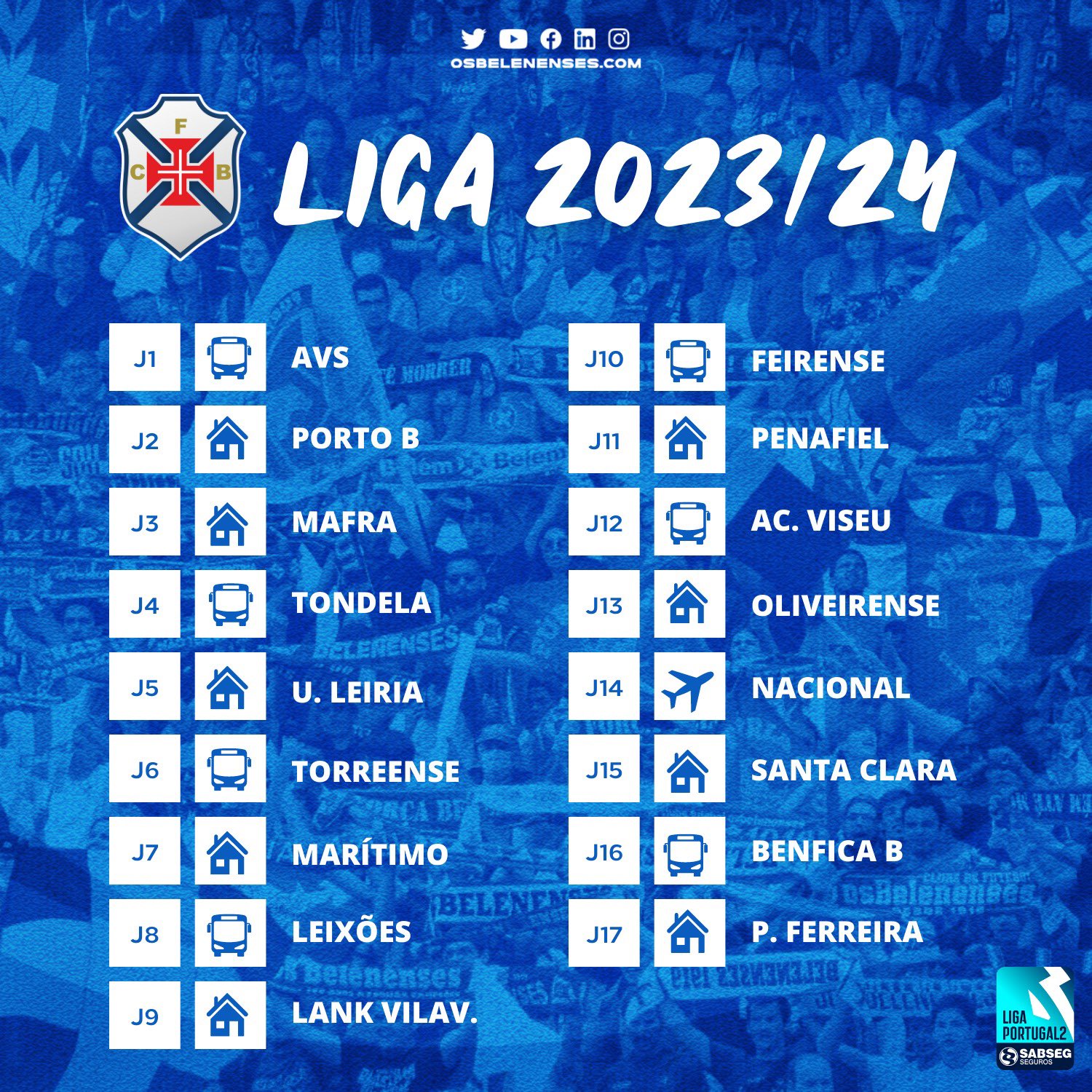 Mapa das equipas da Liga Portugal 2 2023/24 : r/belenenses