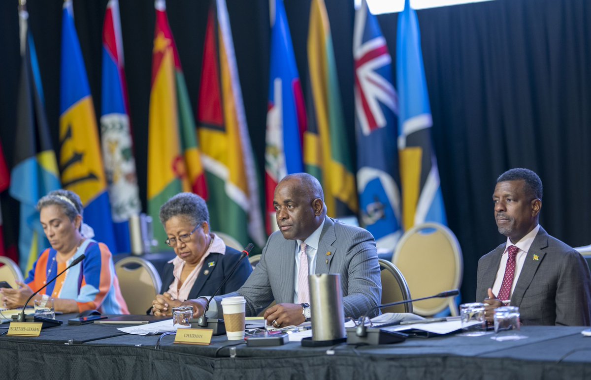 President Kagame delivered keynote remarks as he joined leaders of @CARICOMorg as a special guest of the 45th Conference of Heads of Government of the Caribbean Community, chaired by Prime Minister @SkerritR of Dominica and hosted by Prime Minister @DrKeithRowley of Trinidad and…