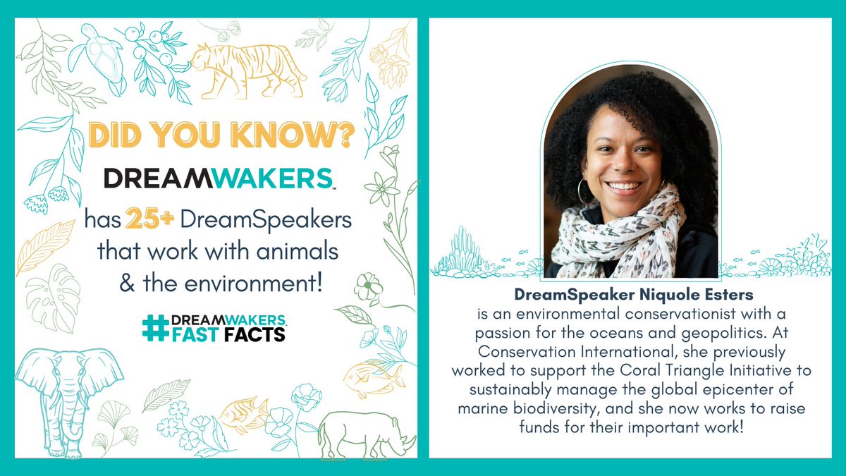 Did you know that we have over 25 DreamSpeakers who specialize in working with animals and the environment? Our Conservation DreamSpeakers are experts in land animals, sea creatures, and the planet as a whole! Learn more at dreamwakers.org! 🌍 🌟