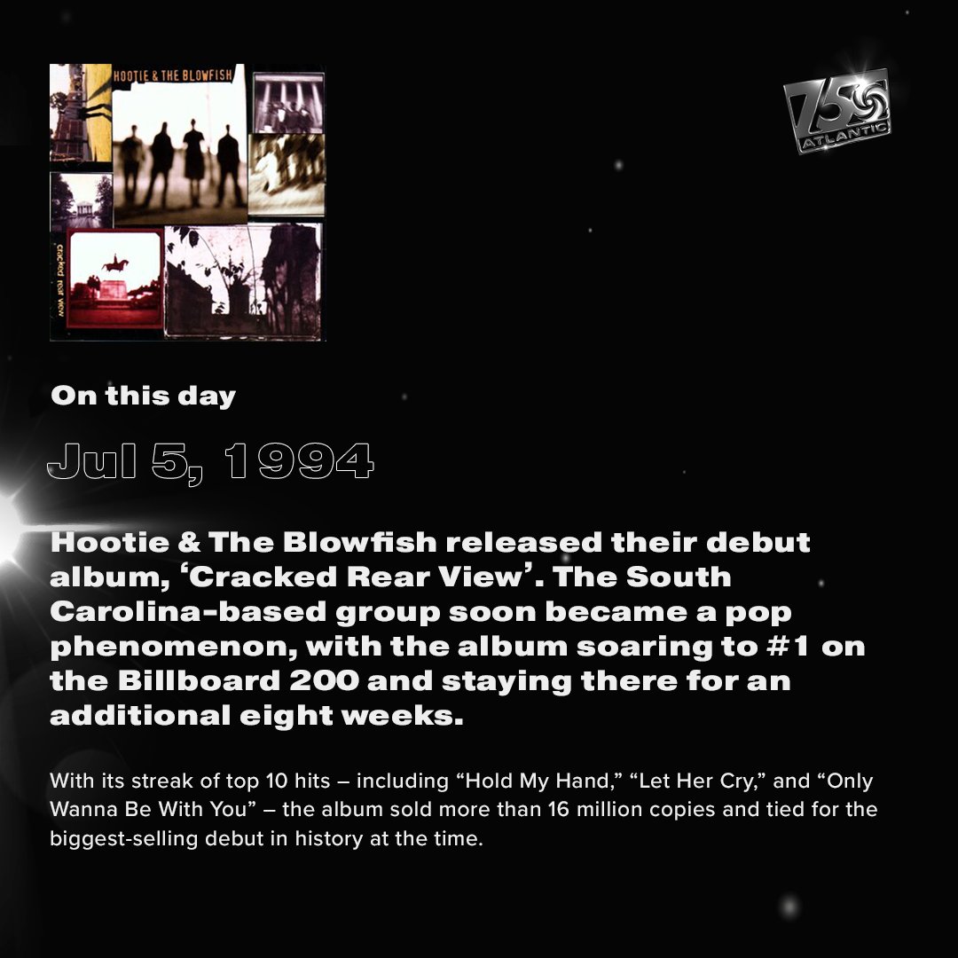 AtlanticRecords's tweet photo. Their album "Cracked Rear View" also spawned multiple top 10 hits and sold more than 16 million copies #ATL75 https://t.co/2vJfvhM7Yq