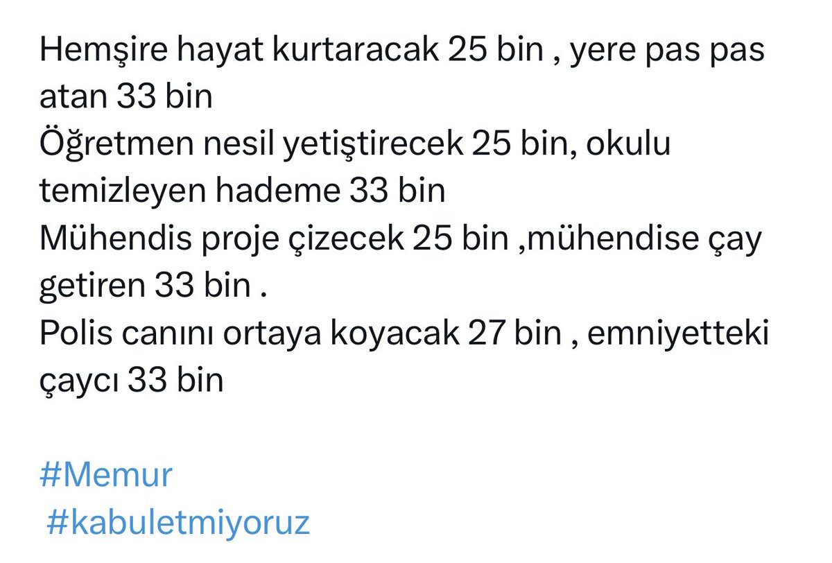 Bu ülkenin okumuş, emek vermiş insanlarını yoksulluk sınırının altında maaşa mahkum ettiniz! 
Emeği geçenlere yazıklar olsun!