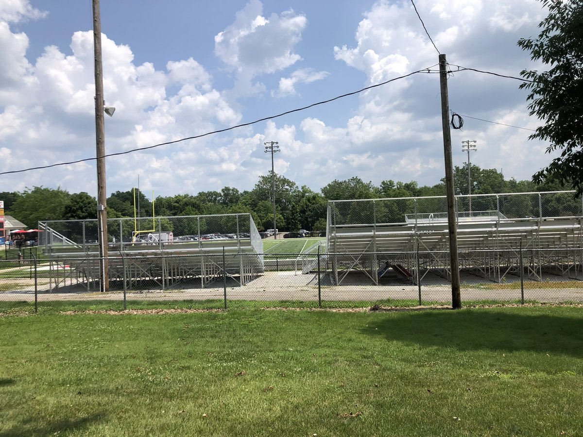 TippecanoeAthl1's tweet photo. TA-DA!!!  The Student Section Bleachers are complete!  We have a few finishing touches before the Fall Season starts. 

While we are all so excited and pleased to see these bleachers, let us never forget why they are here. https://t.co/U0m5Q2T7Il