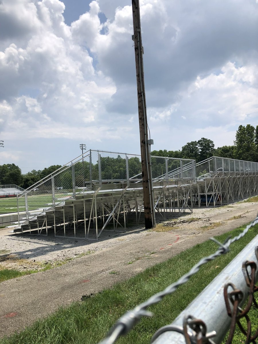 TippecanoeAthl1's tweet photo. TA-DA!!!  The Student Section Bleachers are complete!  We have a few finishing touches before the Fall Season starts. 

While we are all so excited and pleased to see these bleachers, let us never forget why they are here. https://t.co/U0m5Q2T7Il