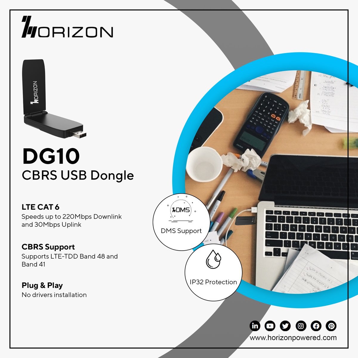 Looking for device with high speed connection on #CBRS networks with no built in #LTE option? choose Horizon's DG10 #USBDongle. Easy to set up comes in for #warehouses, #universities, #retailchains & #medicalfacilities
horizonpowered.com
#Broadband #VoIP #CBRSdongle #5G #4G