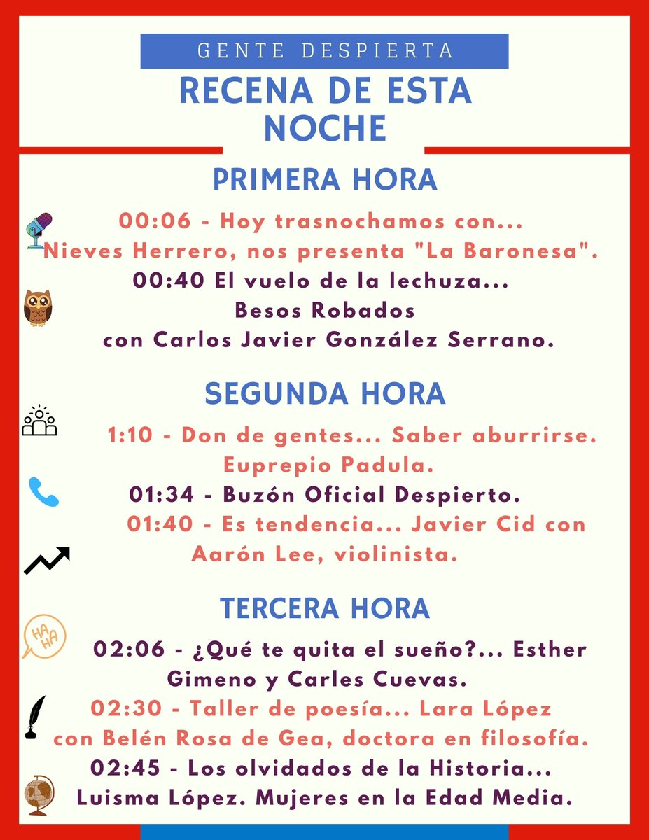 🚨 ¡Aviso importante: hoy empezamos el programa en Radio 5! Disfruten.