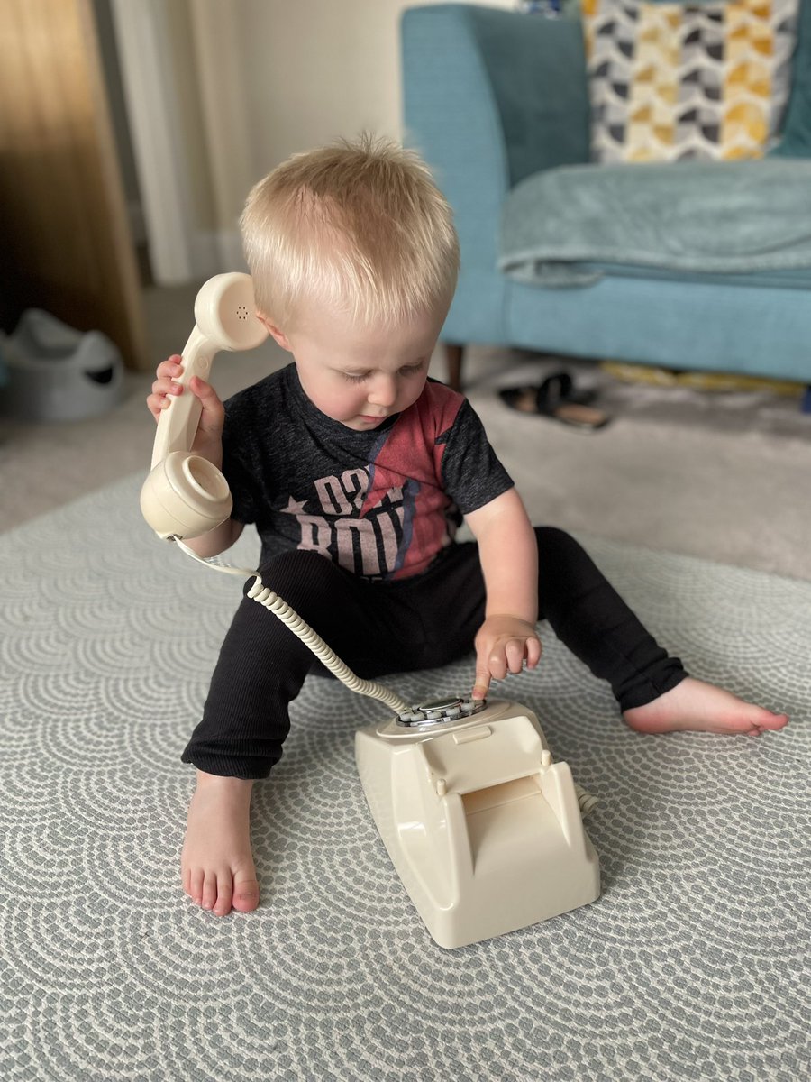 It’s amazing what you can find in the <a href="/OvergateHospice/">Overgate Hospice</a> charity shops! Picked up this classic telephone in West Vale today for £5 to pop in our little play kitchen at home and it’s a real hit! 📞