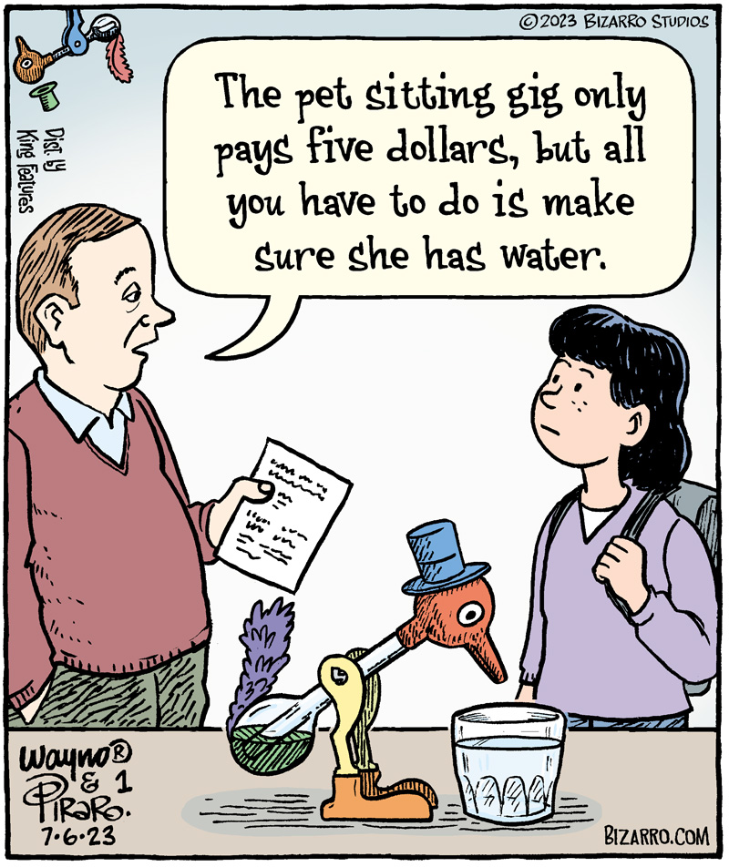 Waynocartoons's tweet photo. Avian Hydration
#comics #cartoons #petsitters #drinkingbird #birds #BirdsOfTwitter #bizarro https://t.co/enbk5ARAwR